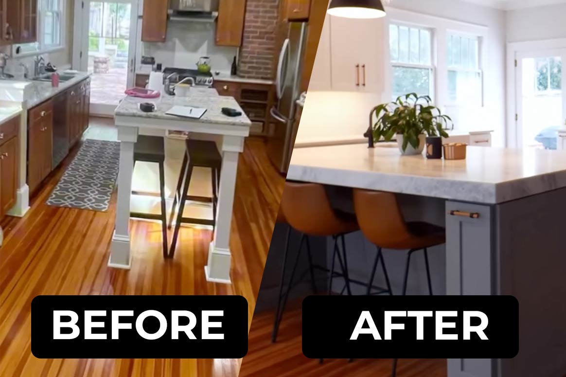 Calacatta Classic kitchen remodel Charlotte 1929 historic home before and after