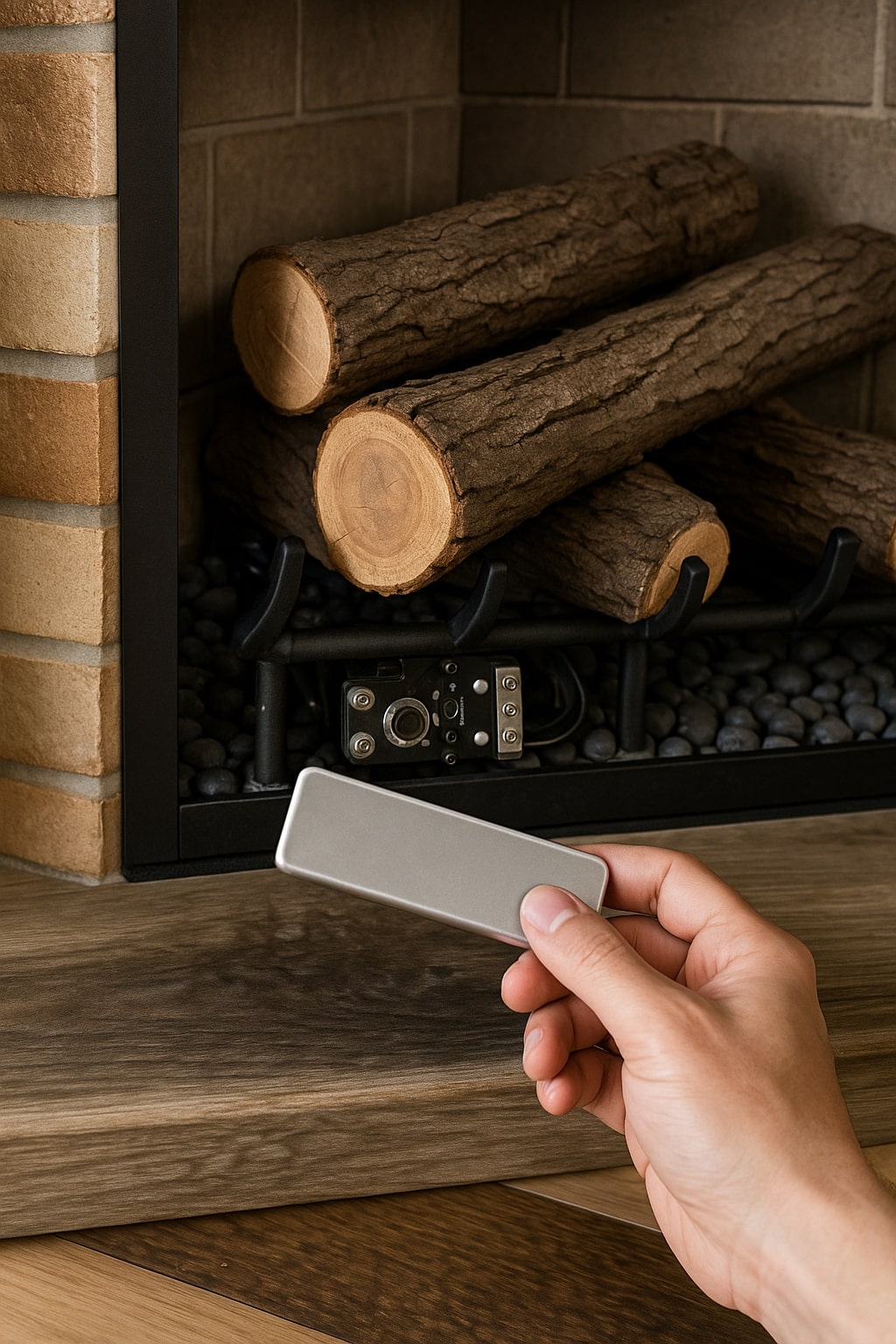 Accessing fireplace control panel