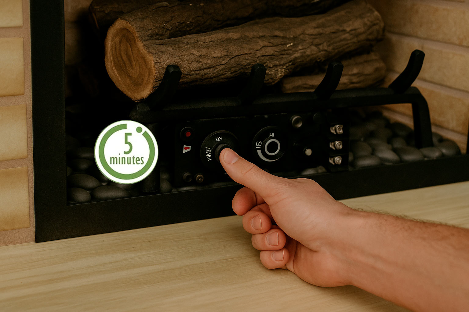 Turning gas knob off