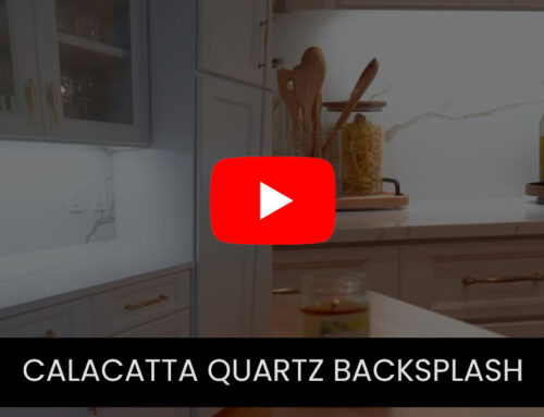 Calacatta Quartz Full Backsplash Kitchen