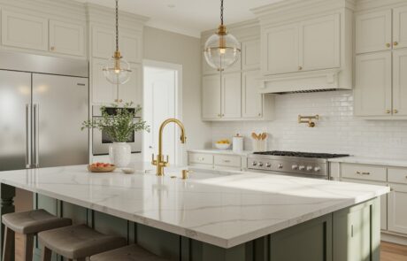 Quartz countertops installed in a modern kitchen in Monroe, North Carolina