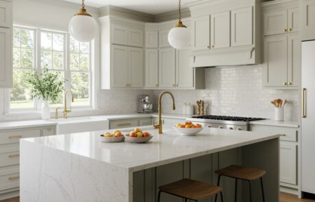 Quartz countertops installed in a modern kitchen in Monroe, North Carolina